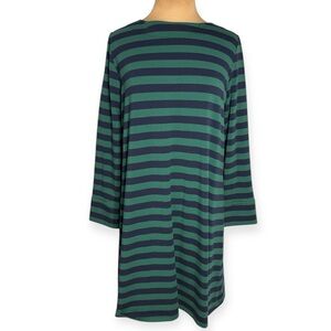 Duffield Lane navy blue and hunter green Stripe A Line Davis Dress Size XL